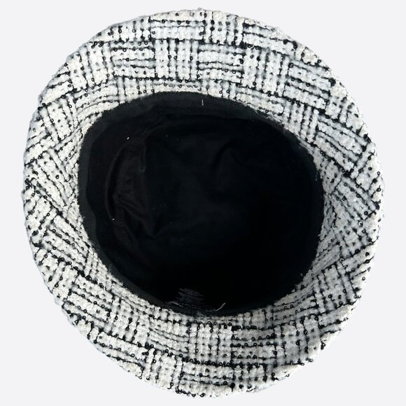 s-l400.jpg Chanel White & Black CC Logo Tweed Bucket Hat
